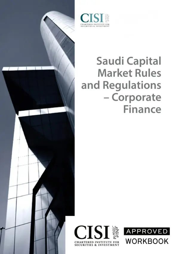 CME-5B: Saudi Capital Market Rules and Regulations – Corporate Finance Official Workbook