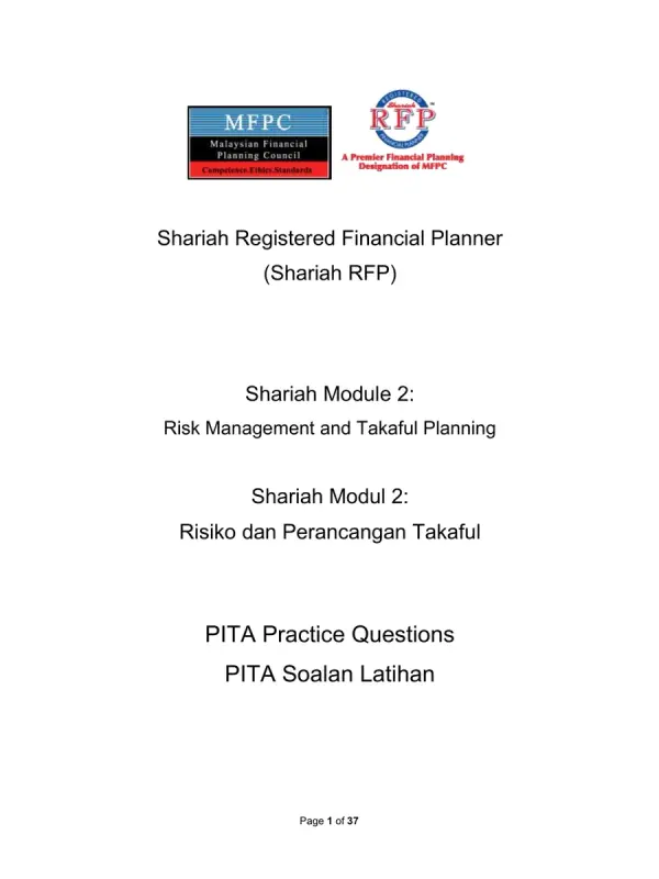 PITA Shariah M2 Official Workbook