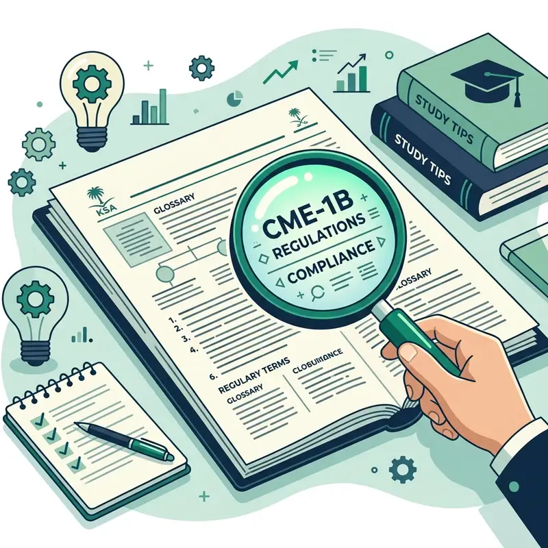 المصطلحات الأساسية لاجتياز اختبار لوائح وأنظمة هيئة السوق المالية (CME-1B)