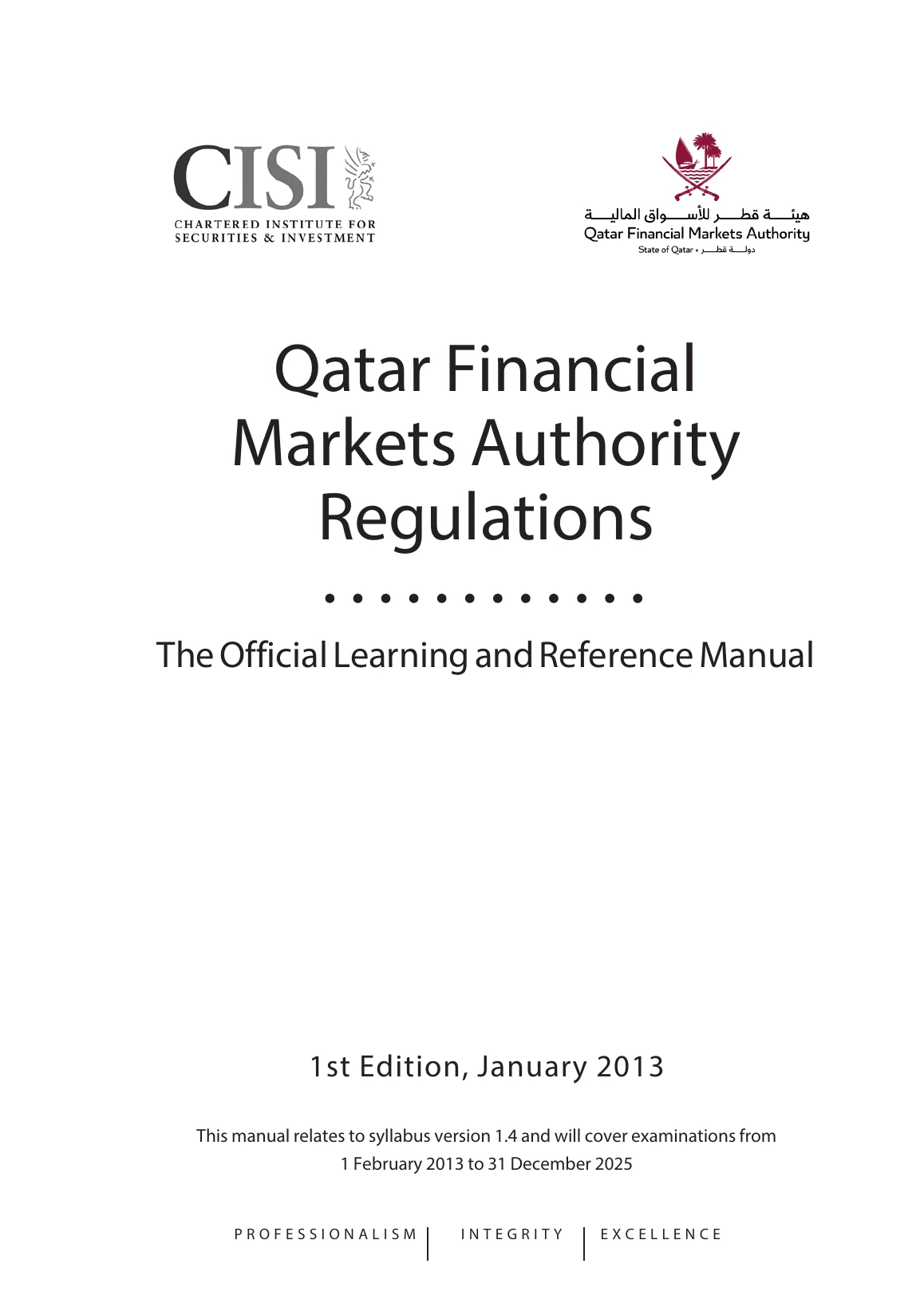 CISI Qatar Financial Markets Authority Regulations